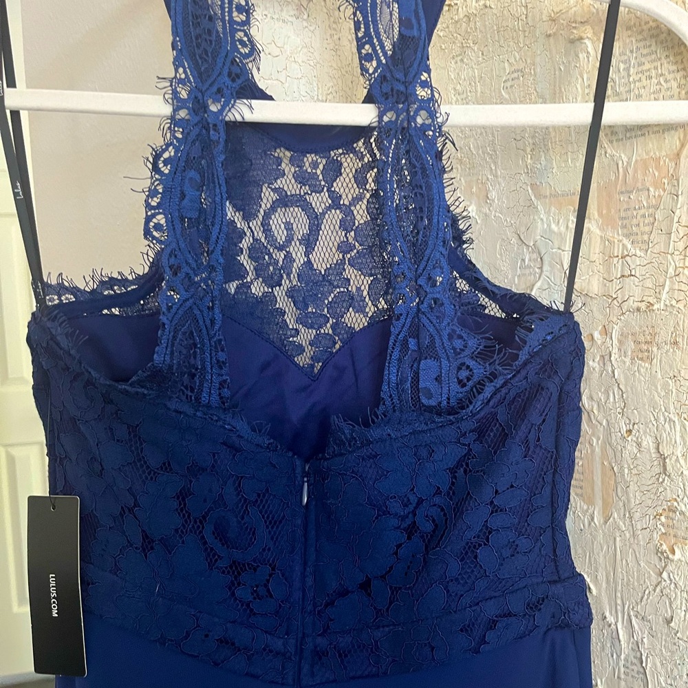 Lulus Dance All Evening Navy Blue Lace Maxi Dress Size XS - Picture 7 of 7